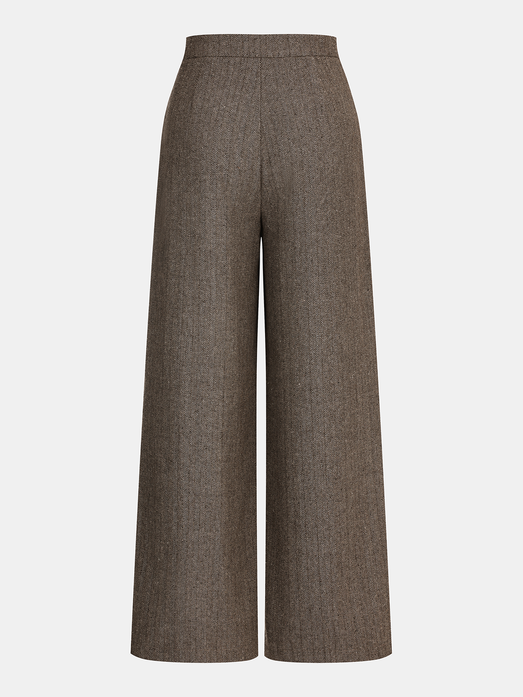 Fischgrät-Tweed-Hose mit weitem Bein