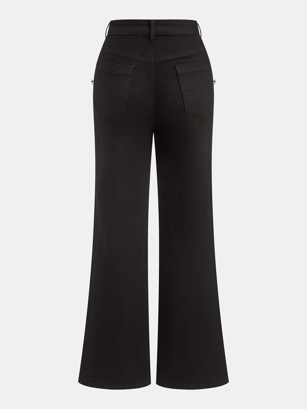 Ausgestellte Jeans mit gestreiftem Schal-Detail