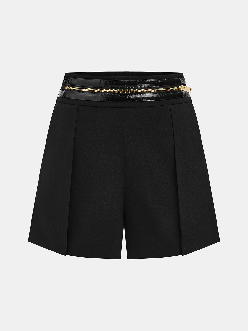 Shorts mit Reißverschluss und Bundfalten