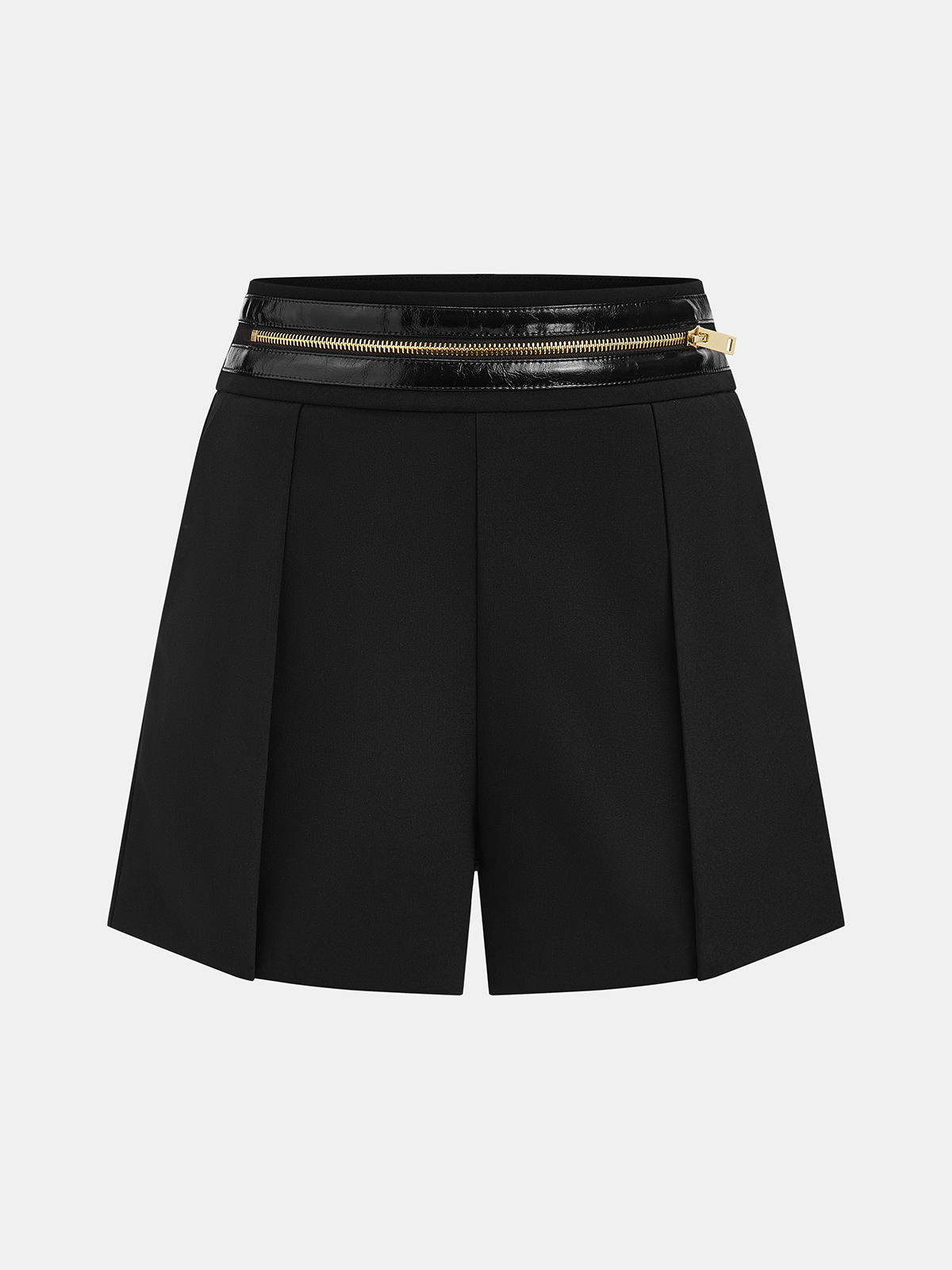 Shorts mit Reißverschluss und Bundfalten