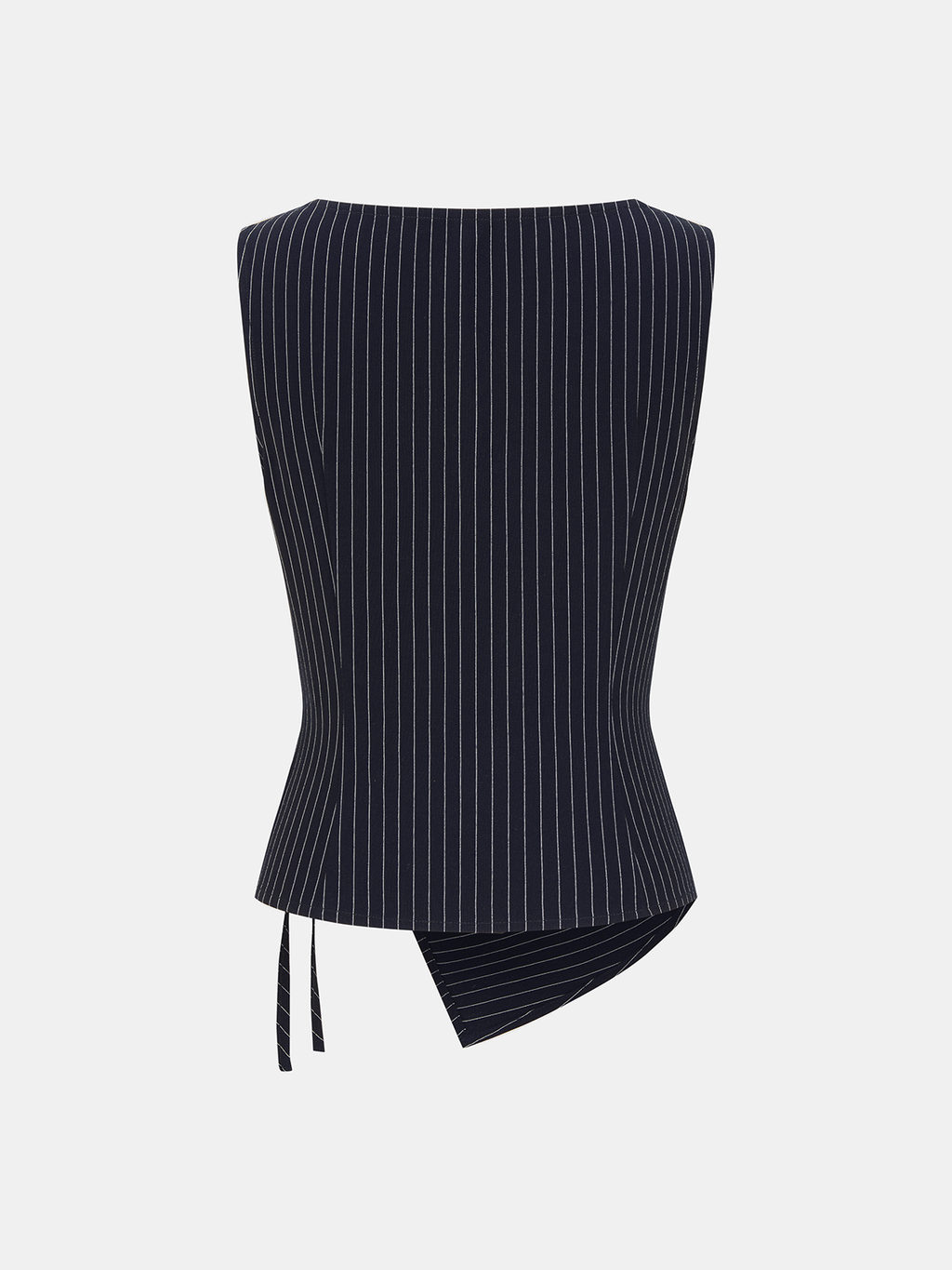 Ensemble top cache-cœur et pantalon large à fines rayures