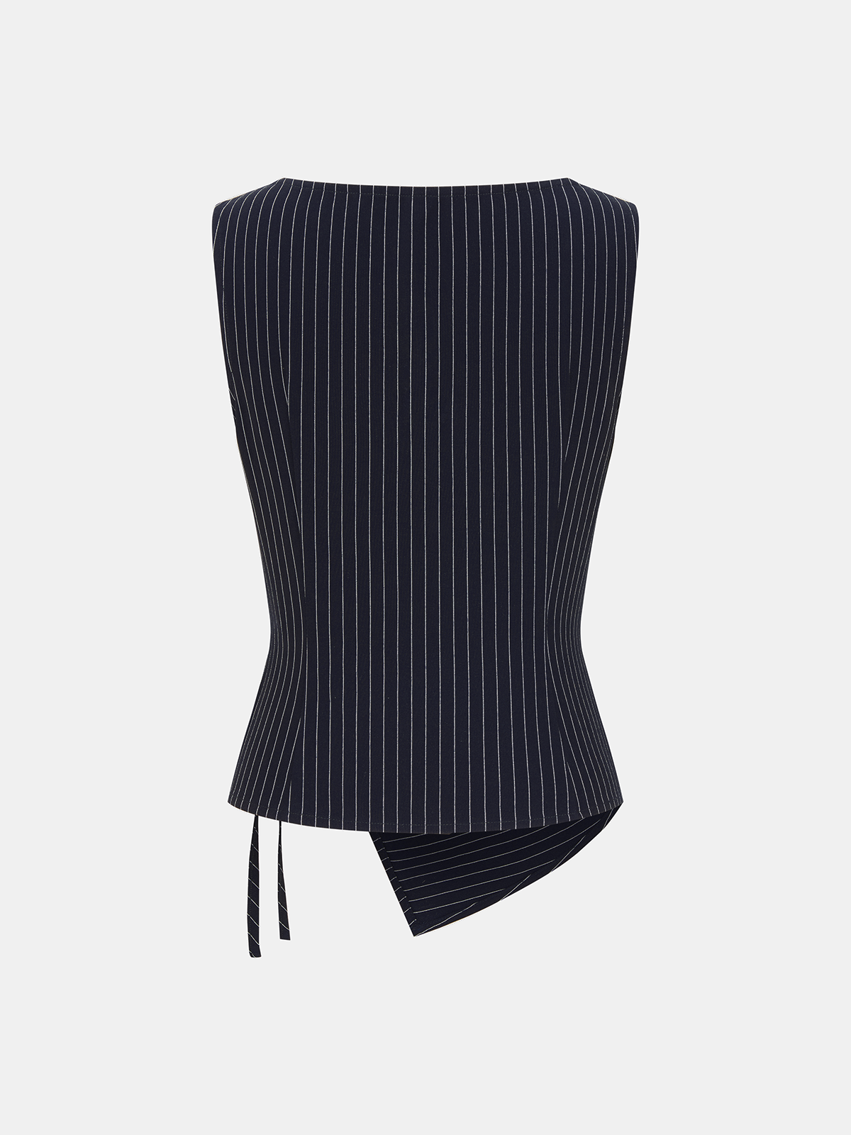 Ensemble top cache-cœur et pantalon large à fines rayures