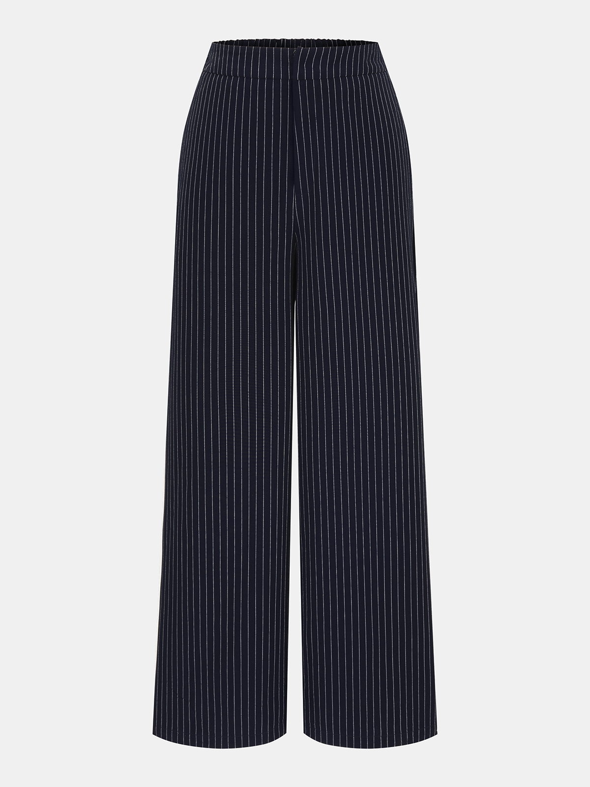 Ensemble top cache-cœur et pantalon large à fines rayures