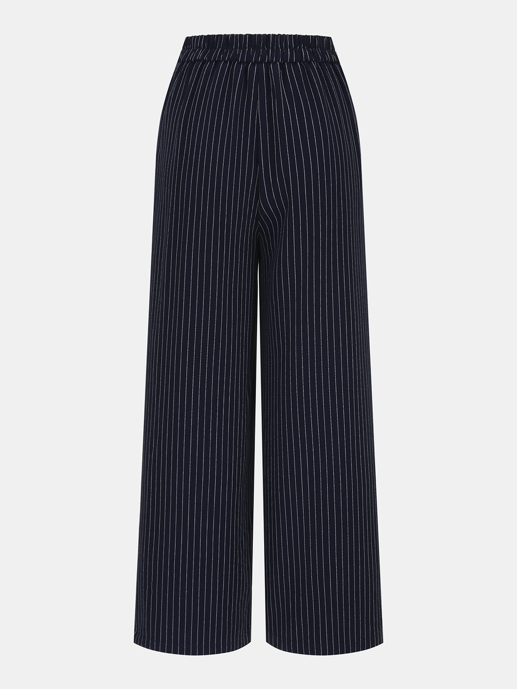 Ensemble top cache-cœur et pantalon large à fines rayures