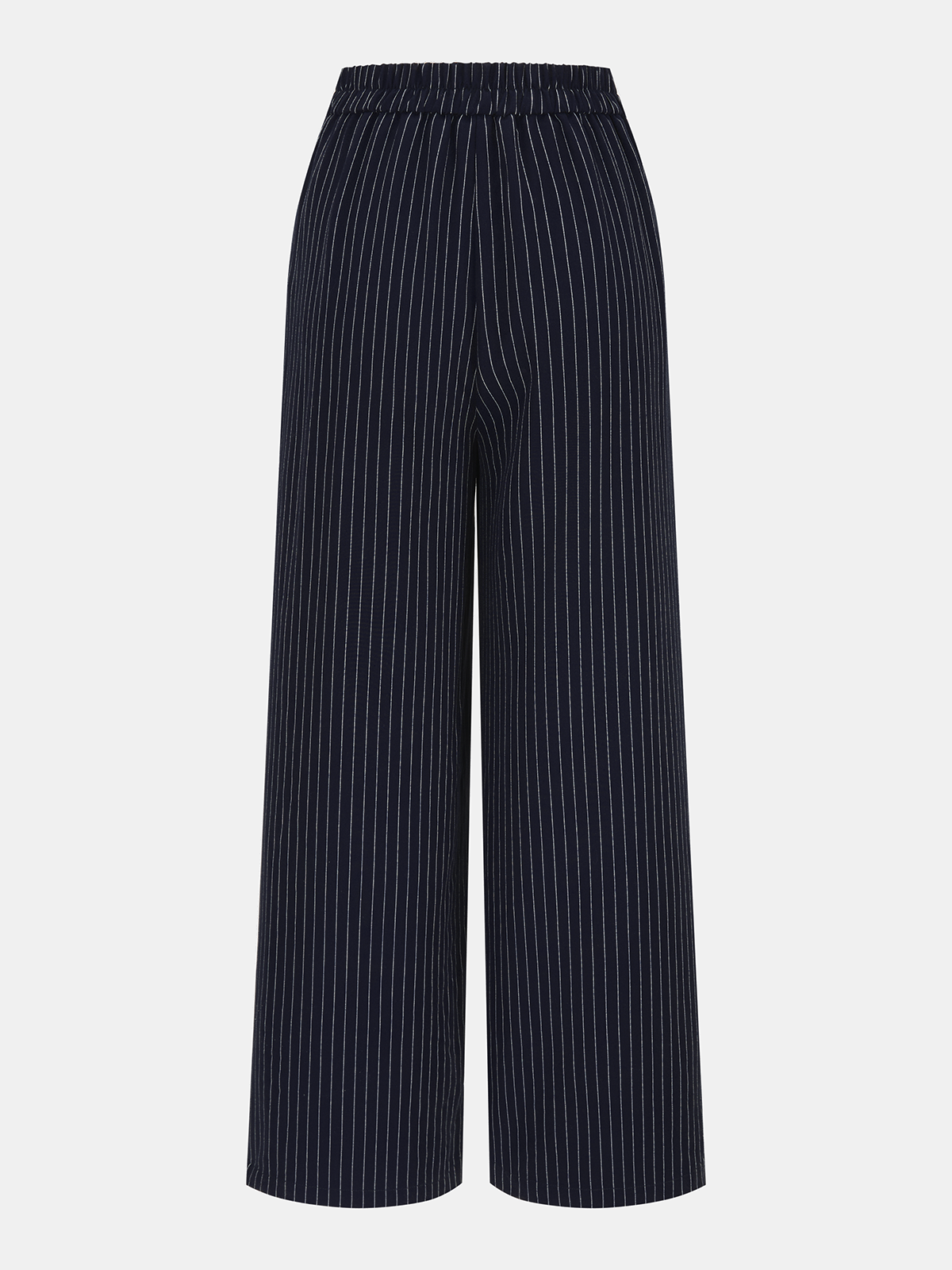 Ensemble top cache-cœur et pantalon large à fines rayures