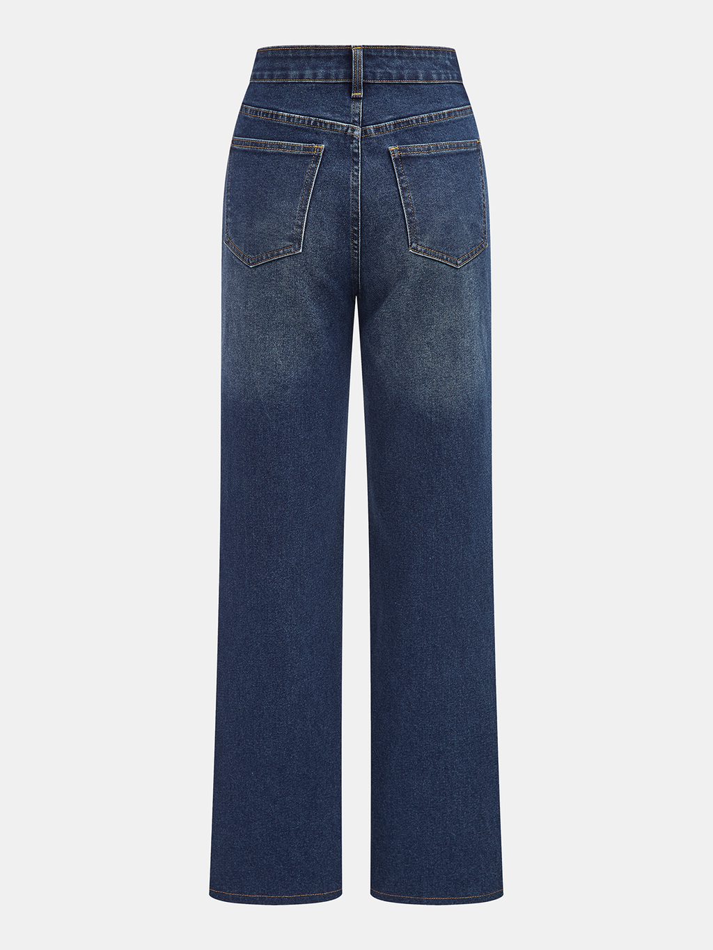 Jeans-Einsatz Kunstleder Straight-Leg-Hose