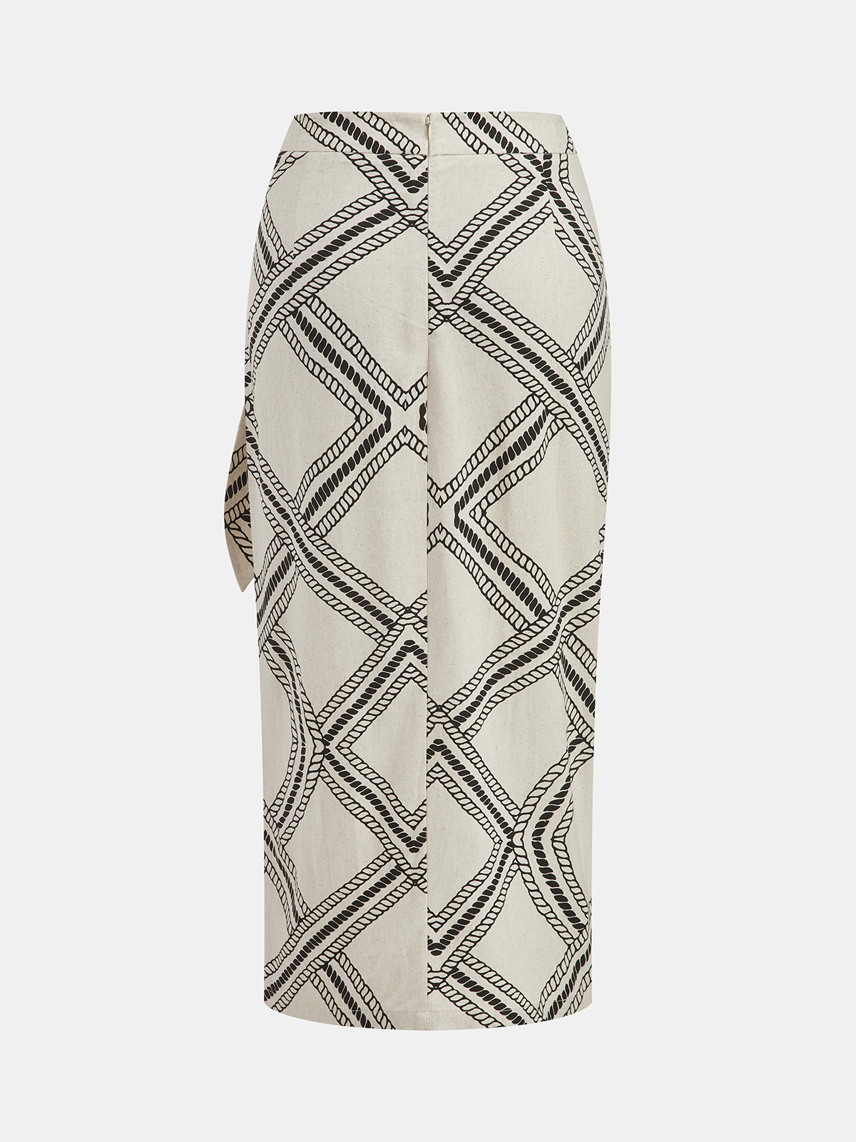 Jupe midi portefeuille à imprimé abstrait