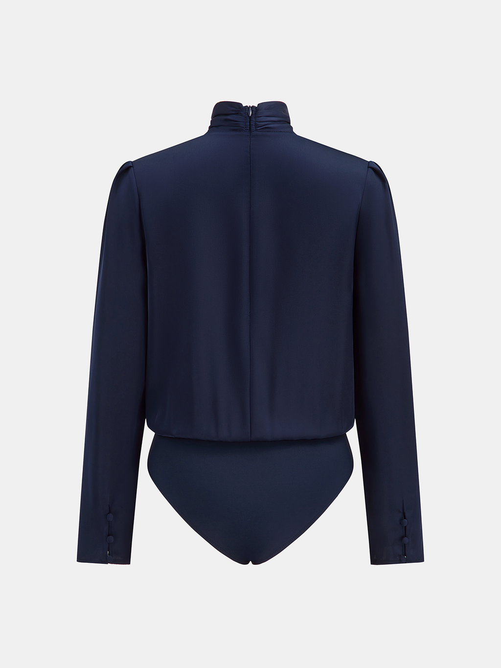 Ensemble body en satin torsadé et jupe longue à volants