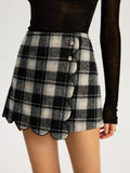 Checkered Scallop Trim Skirt