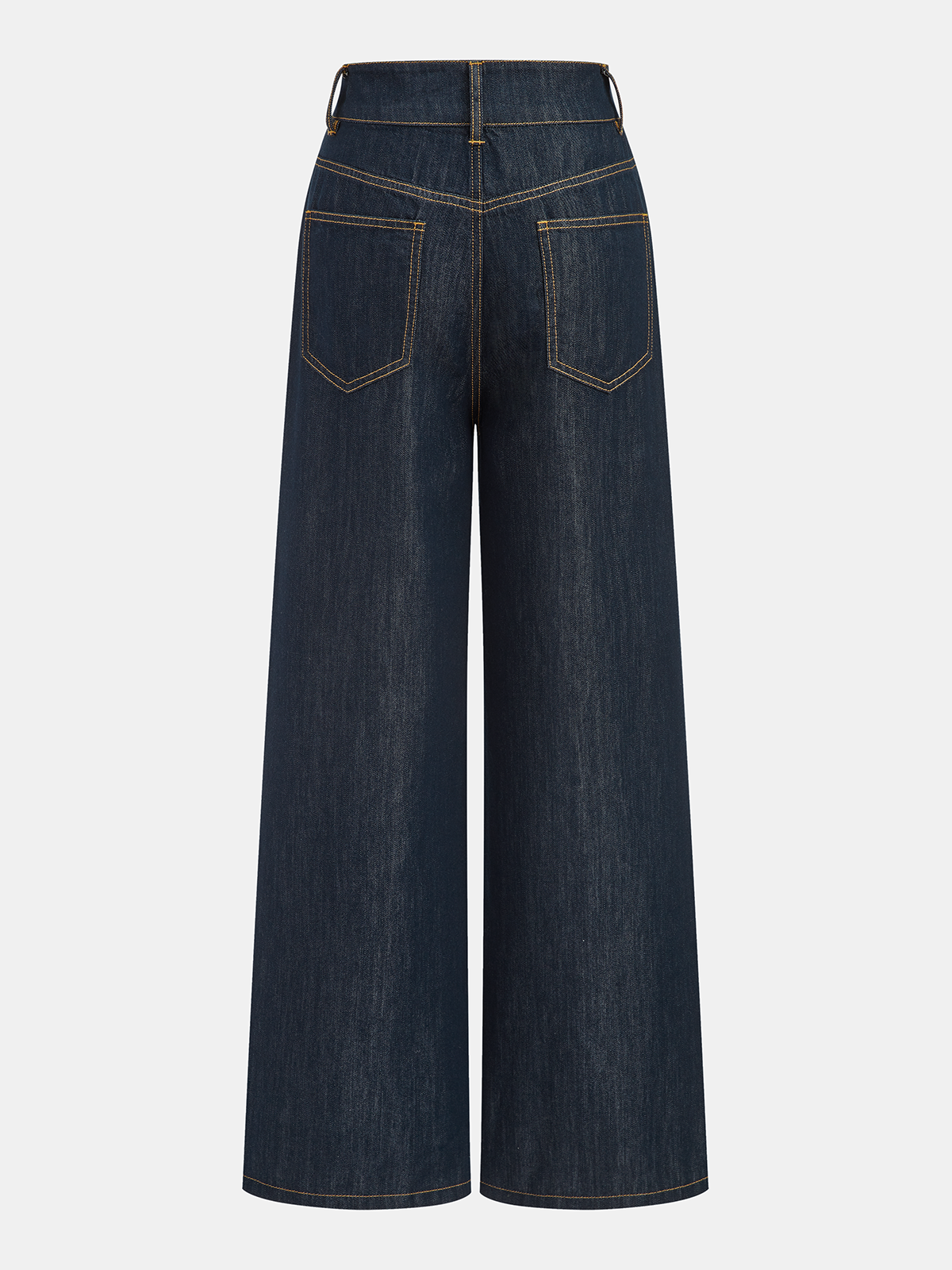 Mid-Waist Pleated Wide-Leg Jeans