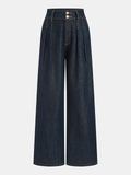 Jean plissé ample taille mi-haute