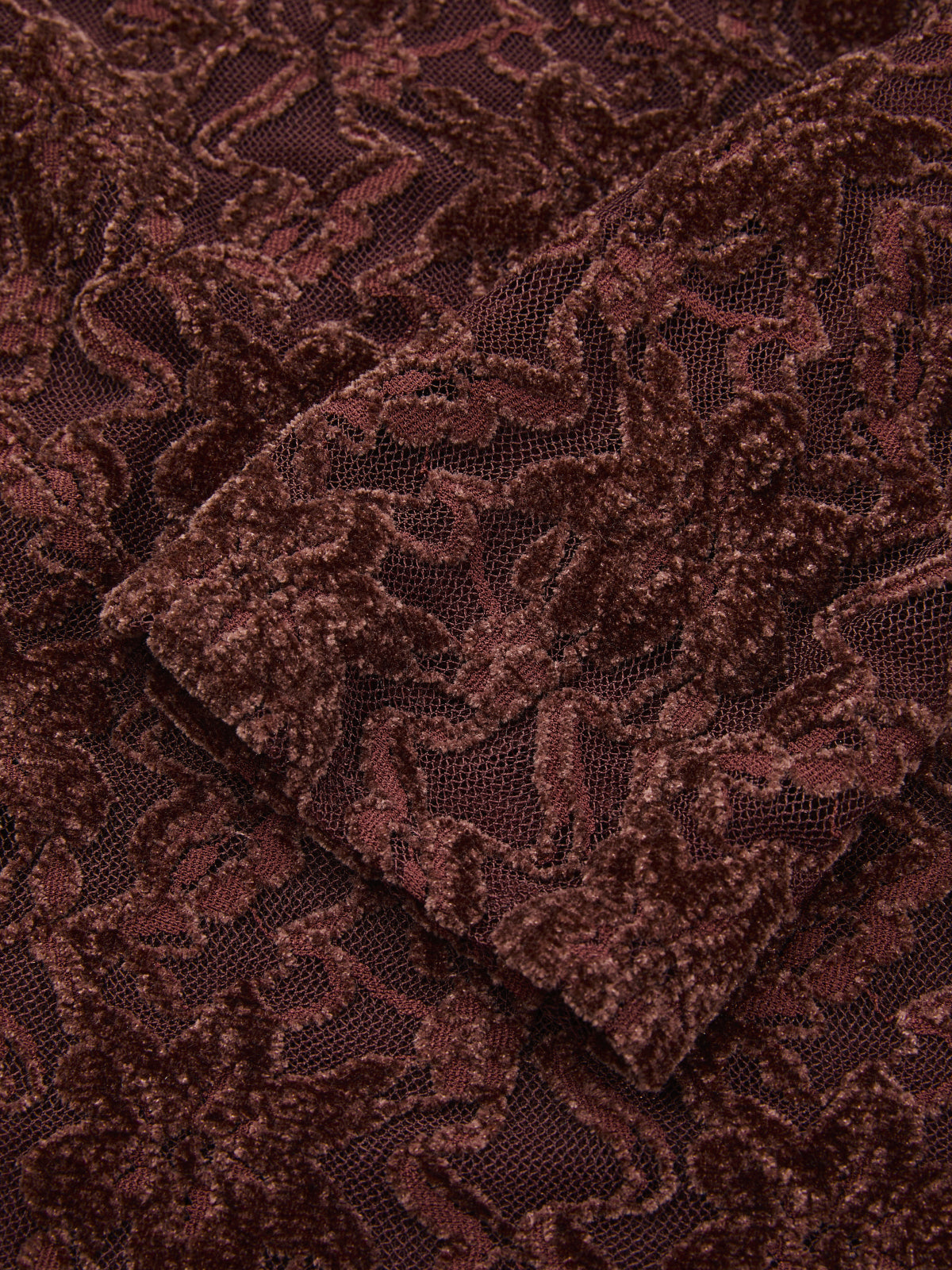 Mini-robe jacquard en dentelle à manches longues