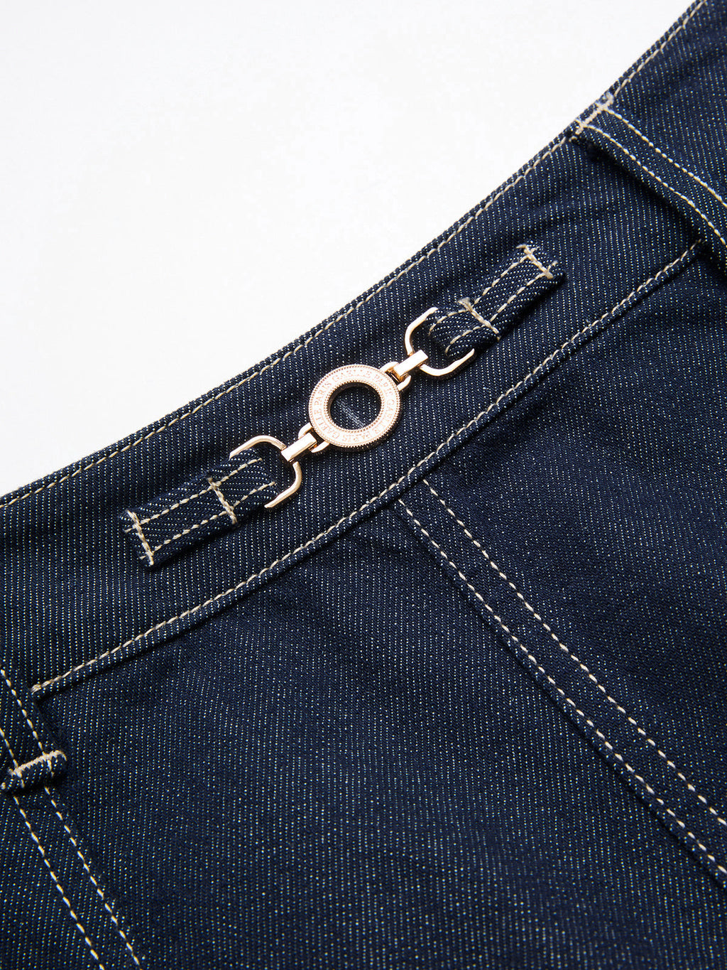 Denim-Midirock mit hohem Bund und Schlitz