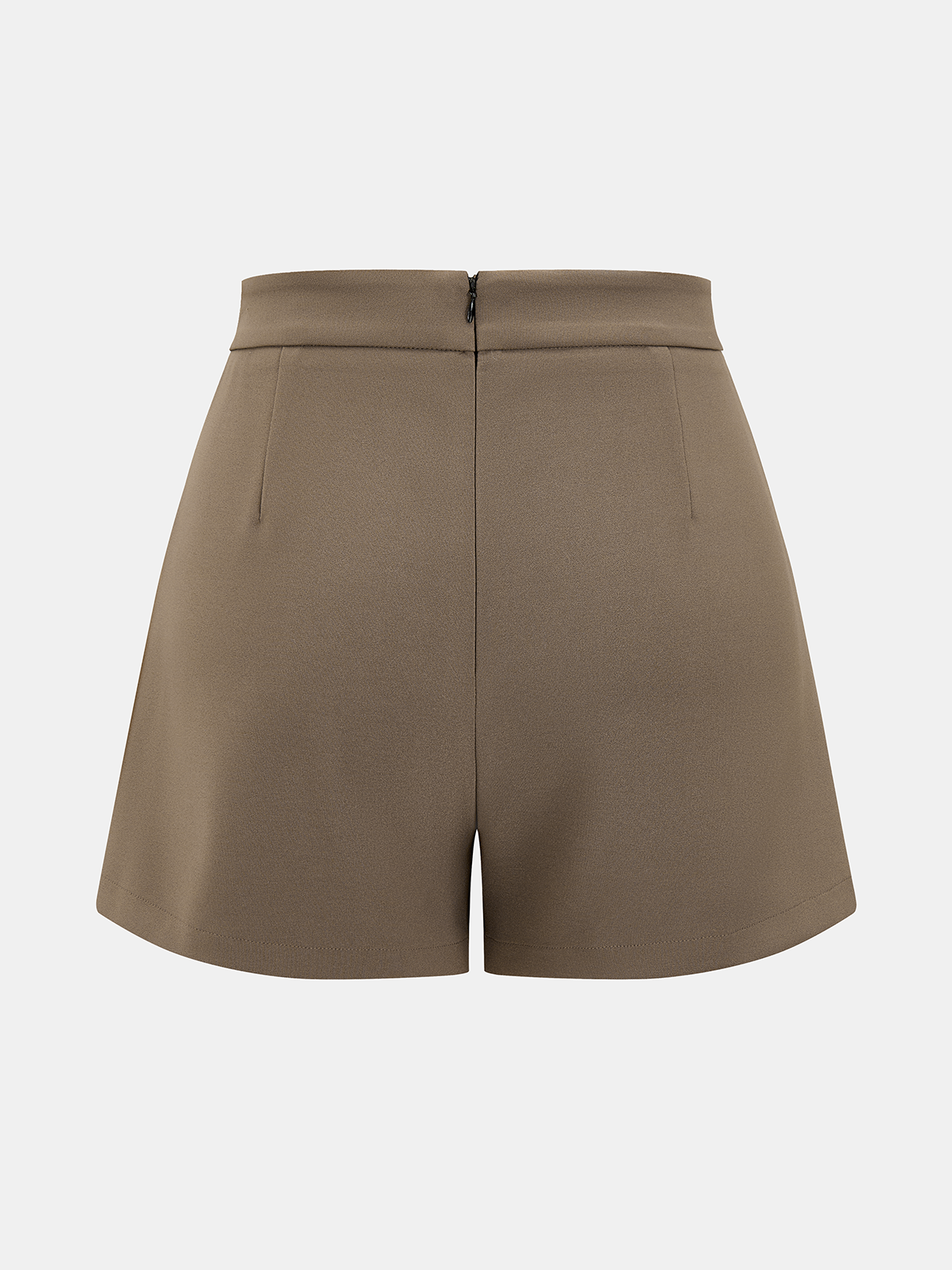 Short plissé taille mi-haute à bouton métallique