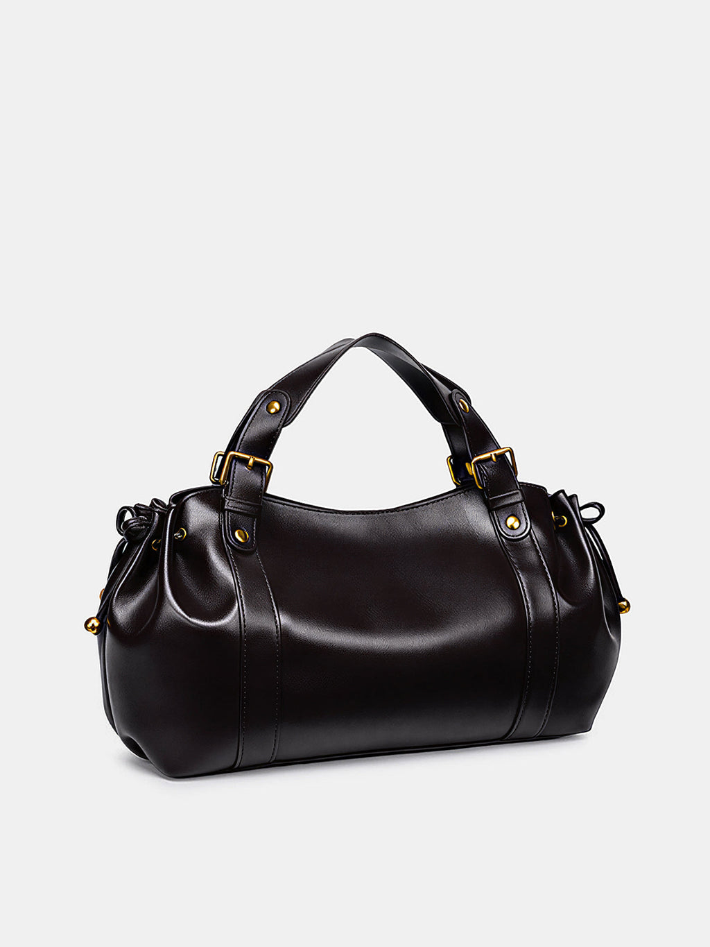 Unifarbene Boston-Tasche mit Kordelzug