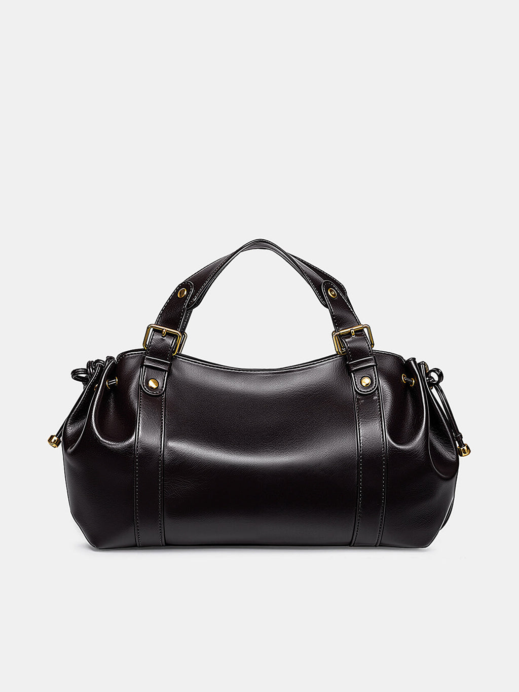 Unifarbene Boston-Tasche mit Kordelzug