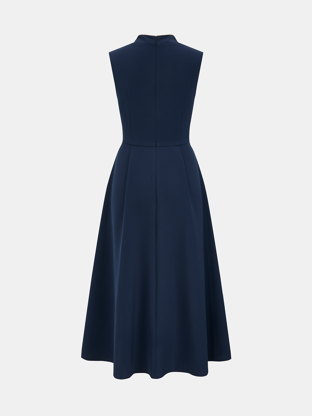 Ärmelloses Maxikleid mit Bindekragen