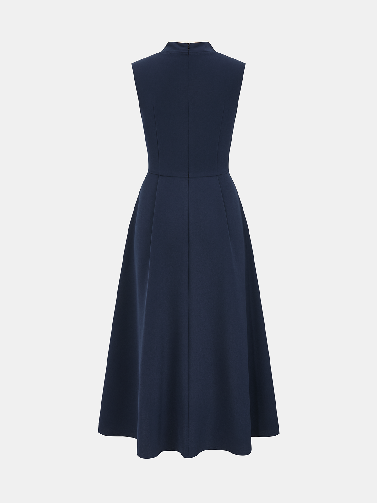 Ärmelloses Maxikleid mit Bindekragen