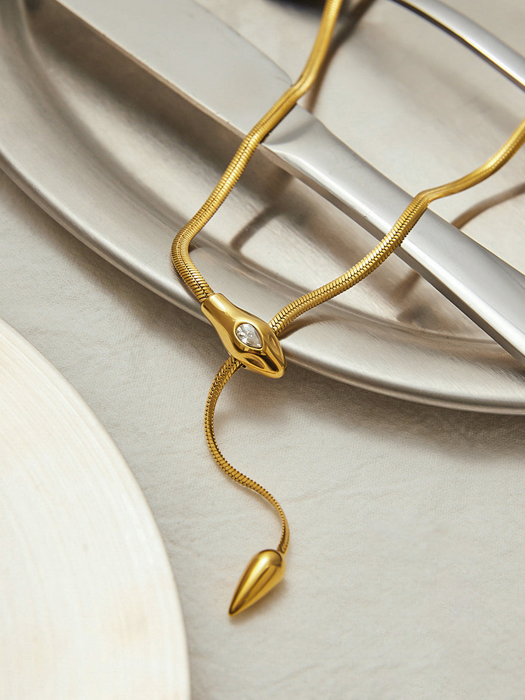 Collier Lariat Serpent Chaîne Serpent