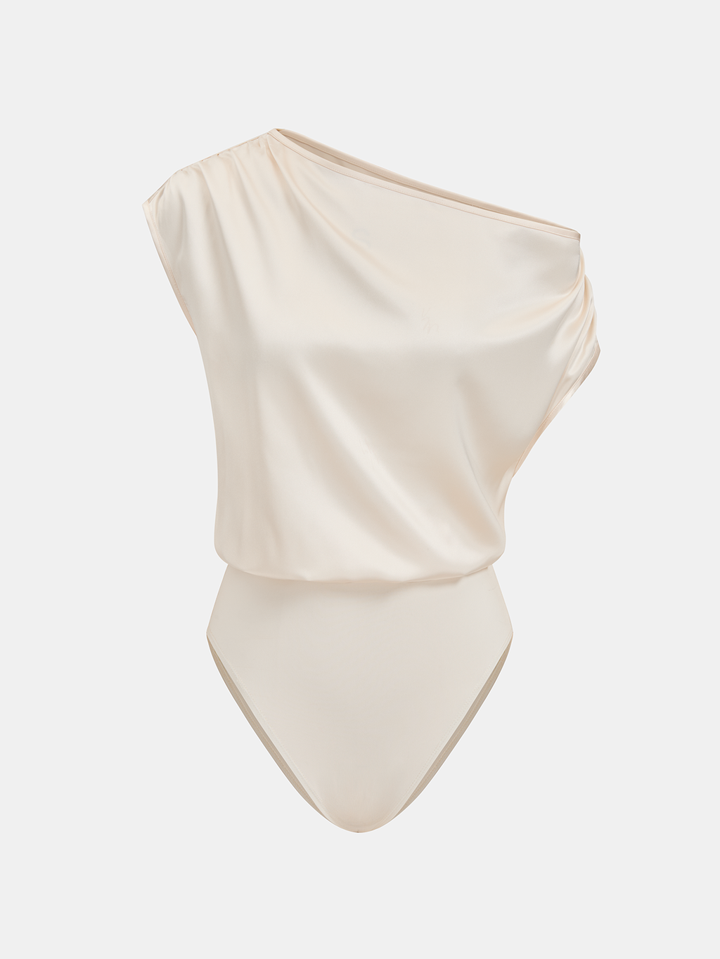 Satin-Body mit One-Shoulder-Drapierung
