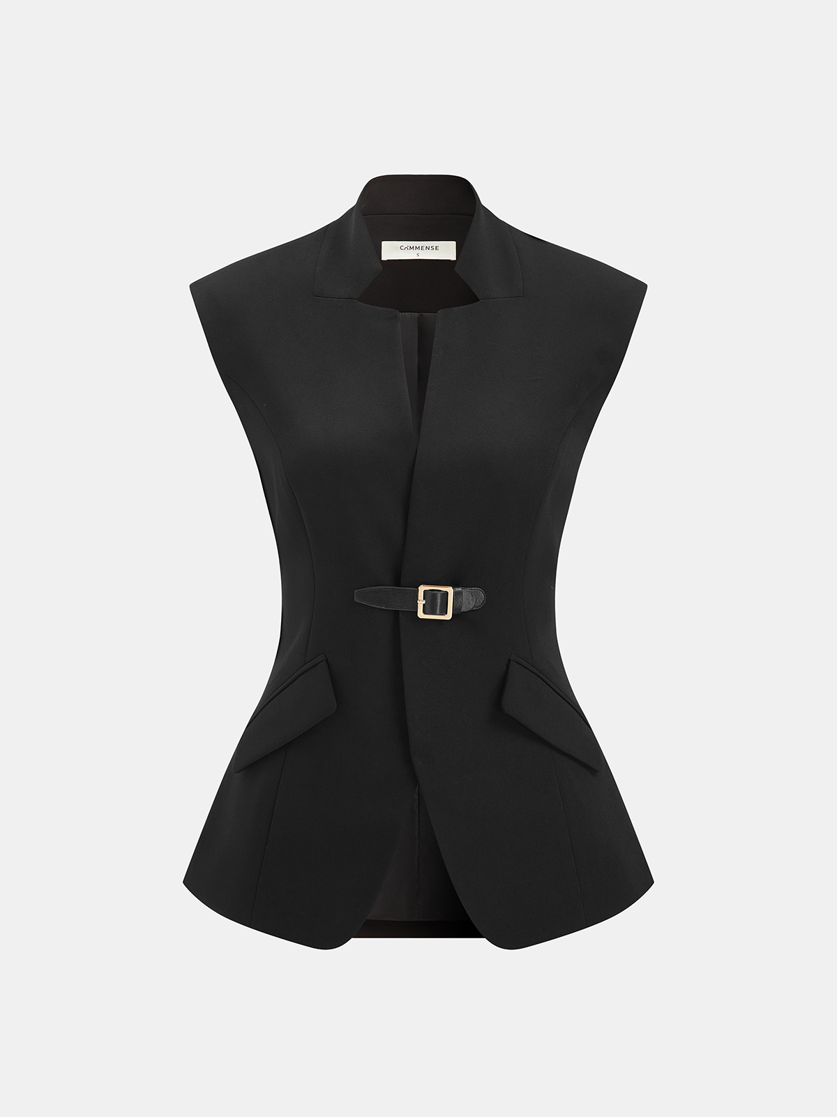 Gilet de blazer à revers cranté et boucle