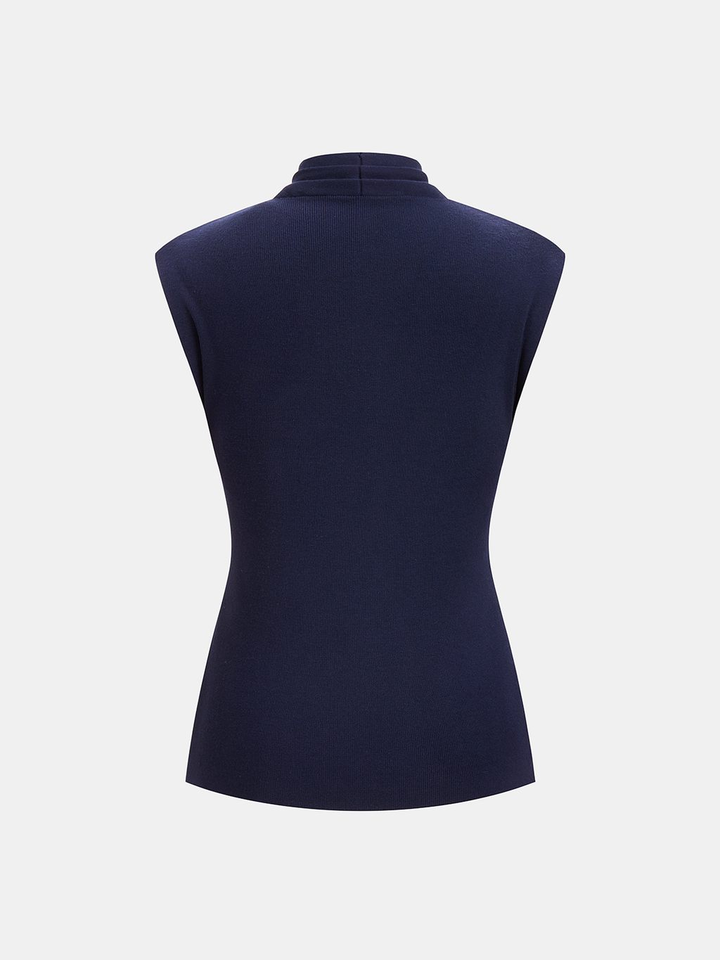 Gilet sans manches en maille col montant portefeuille