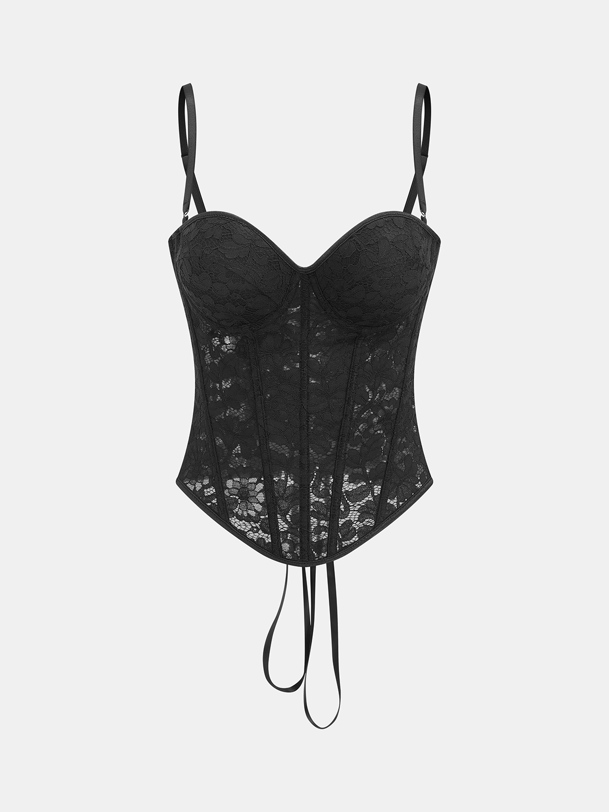 Haut corset en dentelle décolleté cœur