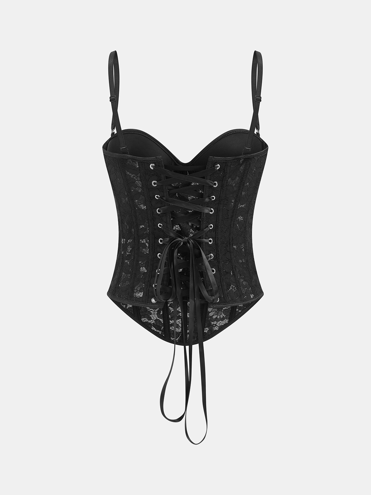 Haut corset en dentelle décolleté cœur