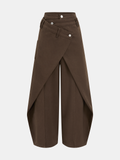 Cross-Front Wide-Leg Jeans
