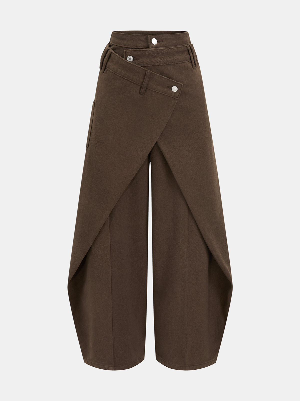 Jeans mit überkreuztem Bund und weitem Bein