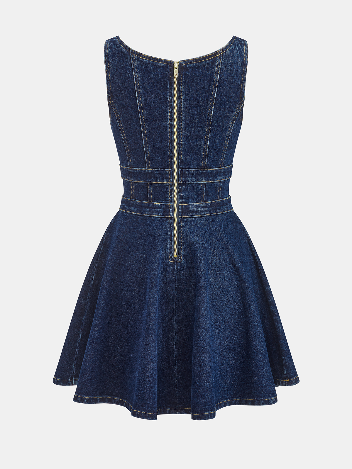Mini-robe en jean à double boucle