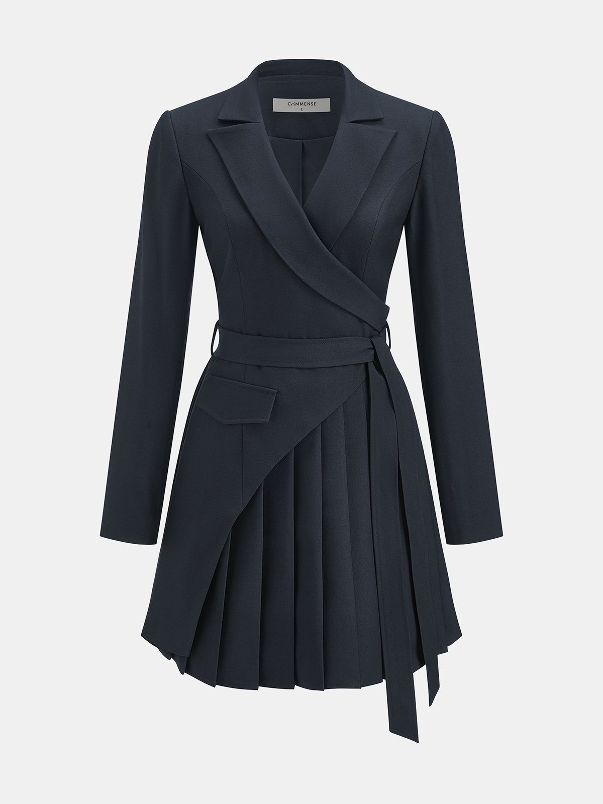 Robe Blazer Plissée Ceinturée