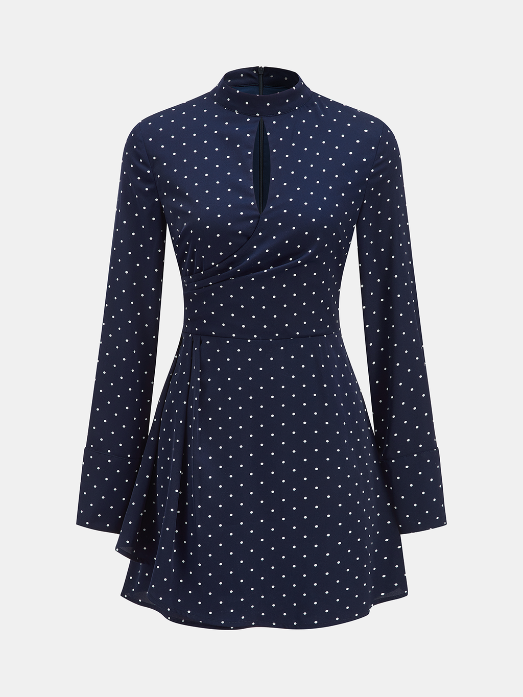 Mini-robe à pois avec encolure en trou de serrure