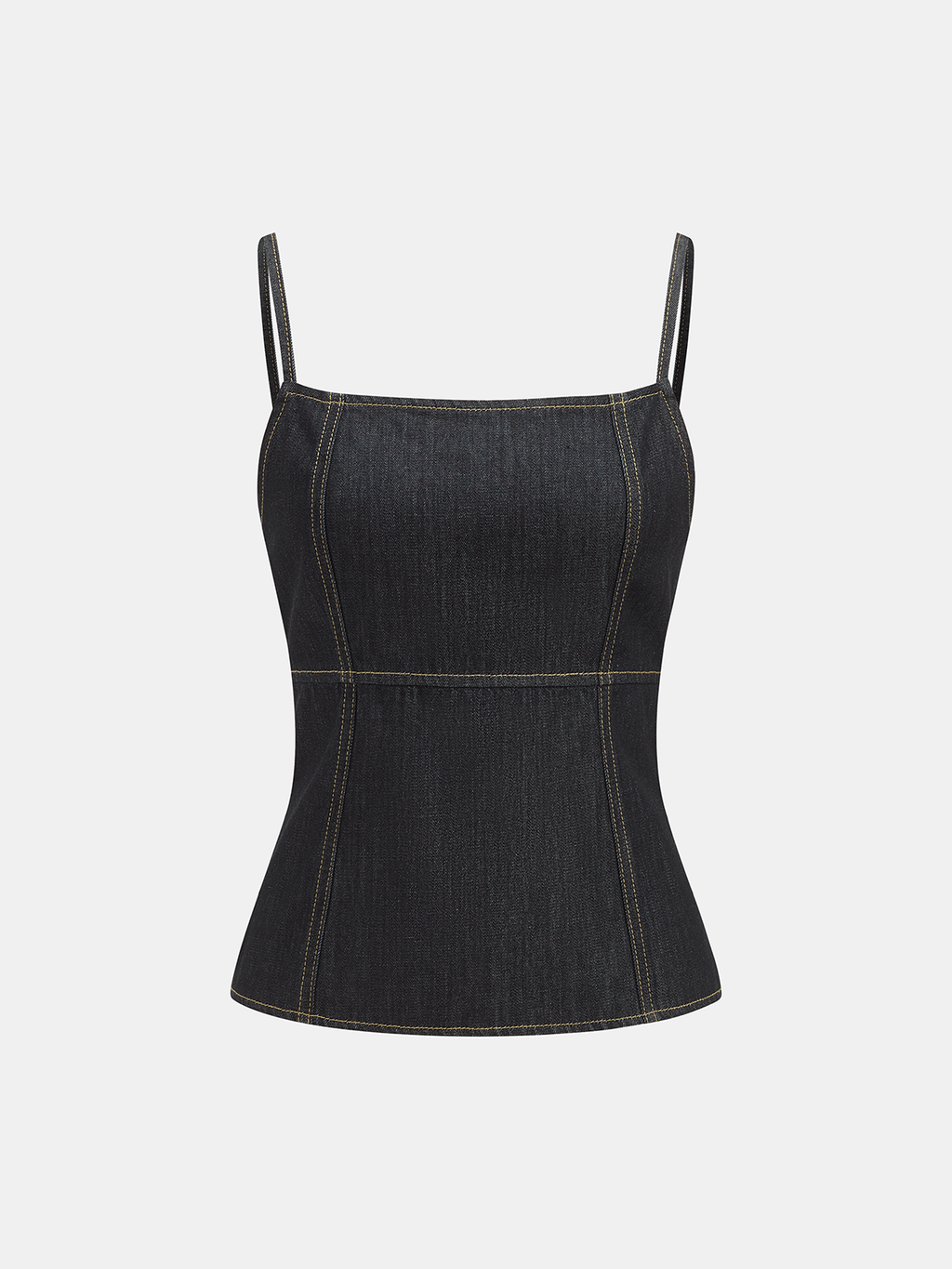 Jeans-Cami-Top mit Kontrastnähten