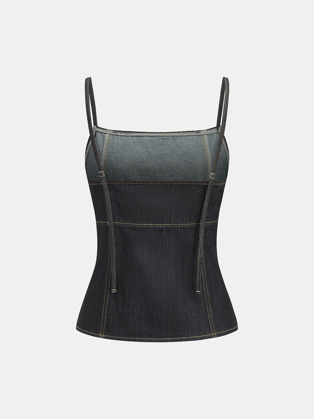 Jeans-Cami-Top mit Kontrastnähten