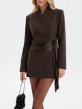 Satin-Wickel-Blazer-Kleid