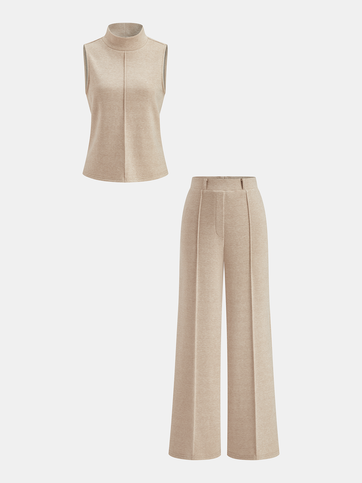Tanktop & Hose mit Nahtdetail und Stehkragen