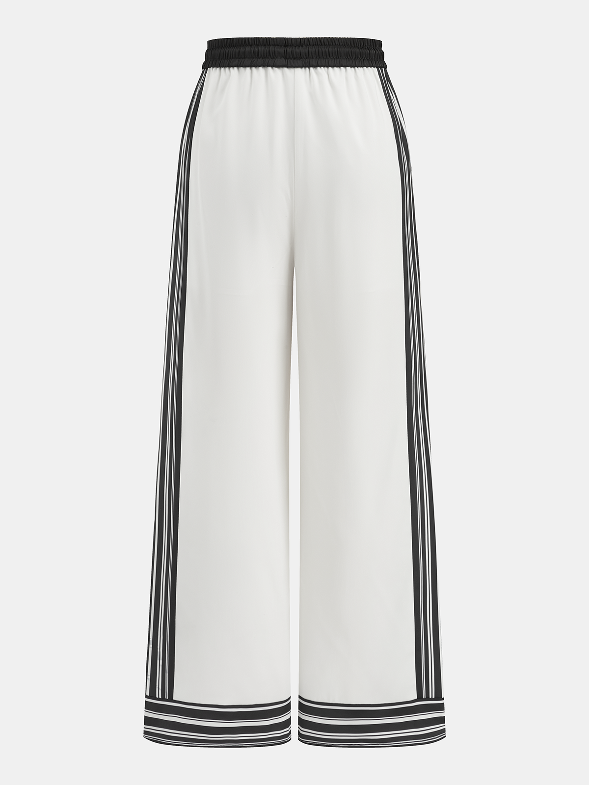 Pantalon ample à cordon de serrage et liseré rayé
