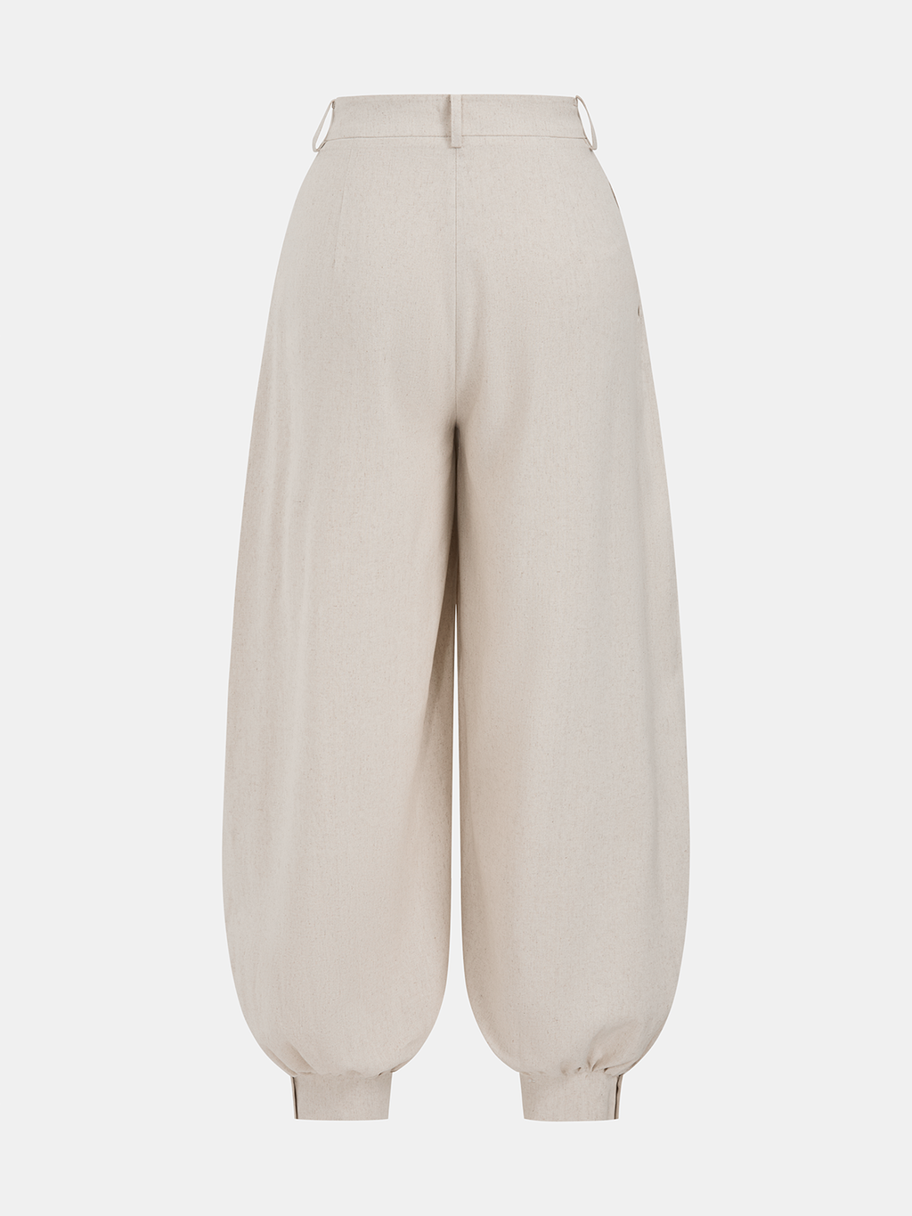 Pantalon ballon plissé en mélange de lin
