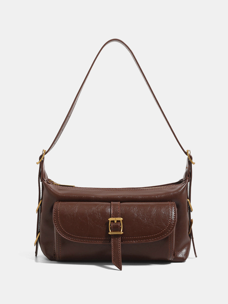 Vintage Buckle Detail Shoulder Bag