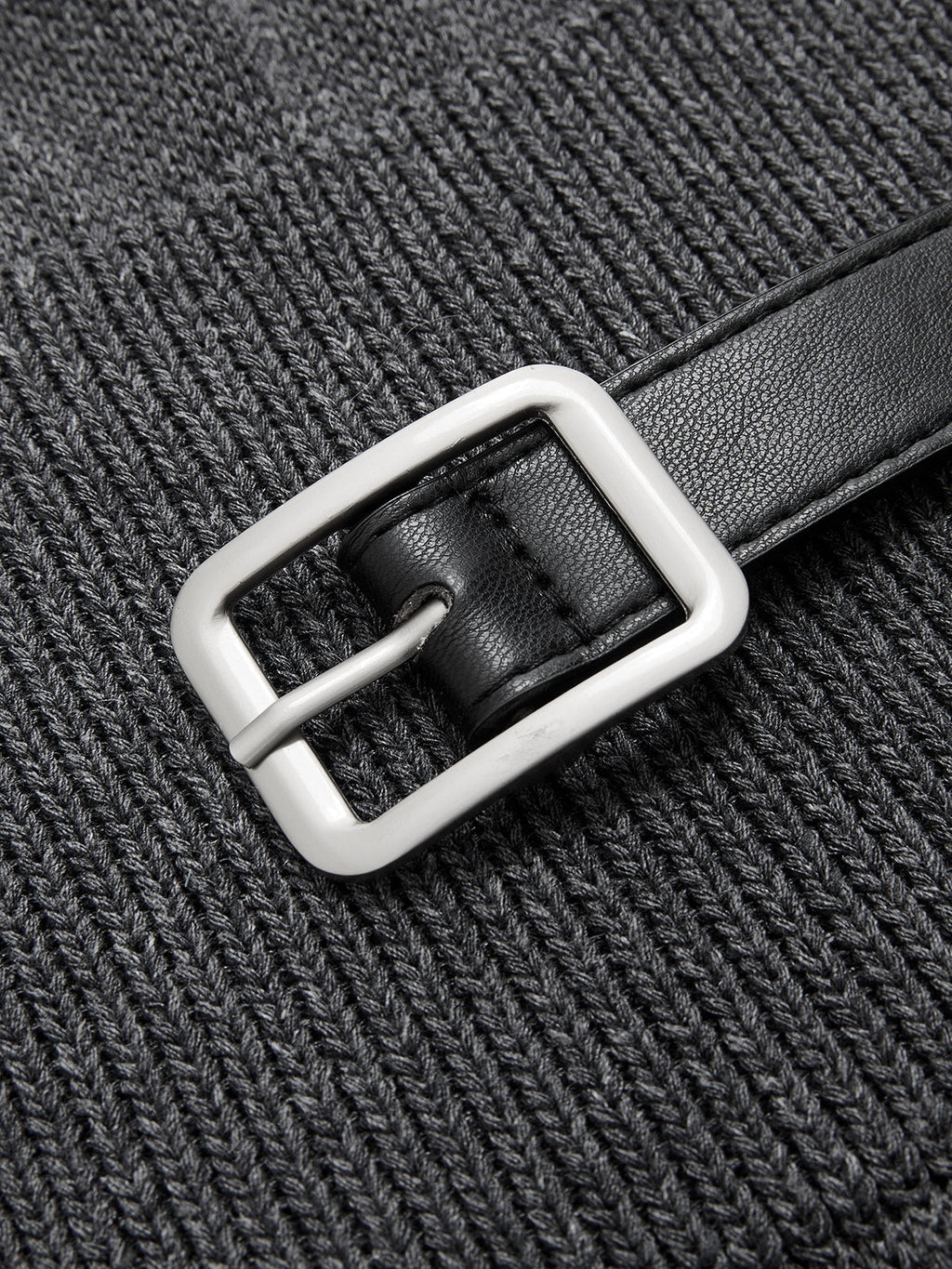 Fledermausärmel Strick-Midikleid mit Bindegürtel