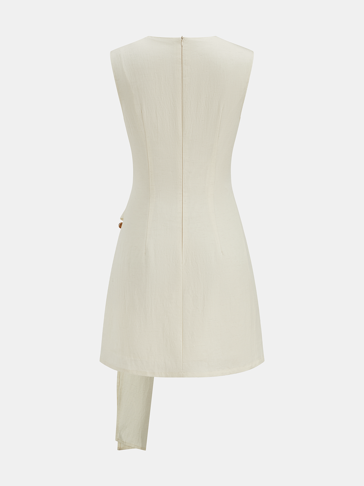 Mini-robe asymétrique en mélange Tencel avec boucle et fronces