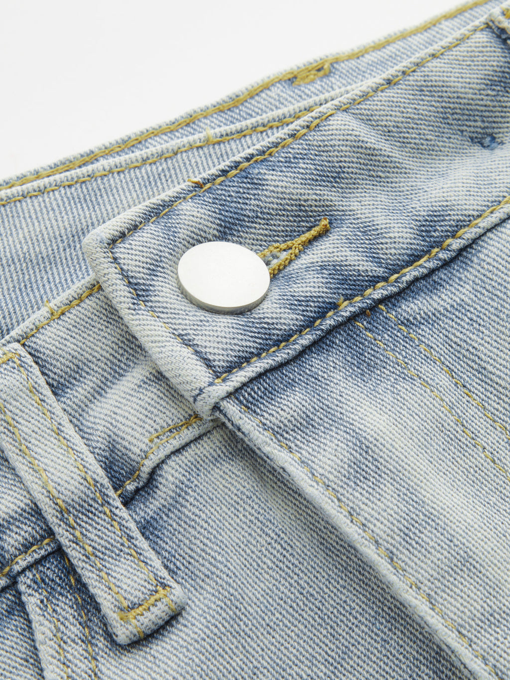Asymmetrischer Denim-Fransen-Midirock