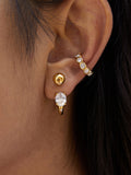Boucles d'oreilles dorées avec zircon