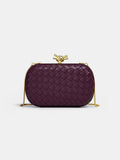 Knot Closure Woven Clutch Bag