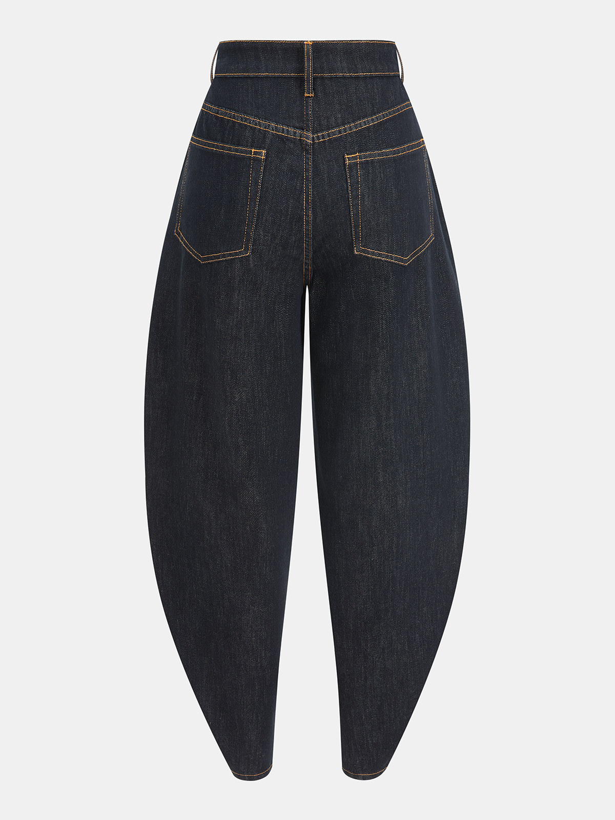 Metal Detail High-Waisted Balloon Jeans
