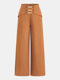 Weite Tencel-Hose mit Perlenstickerei