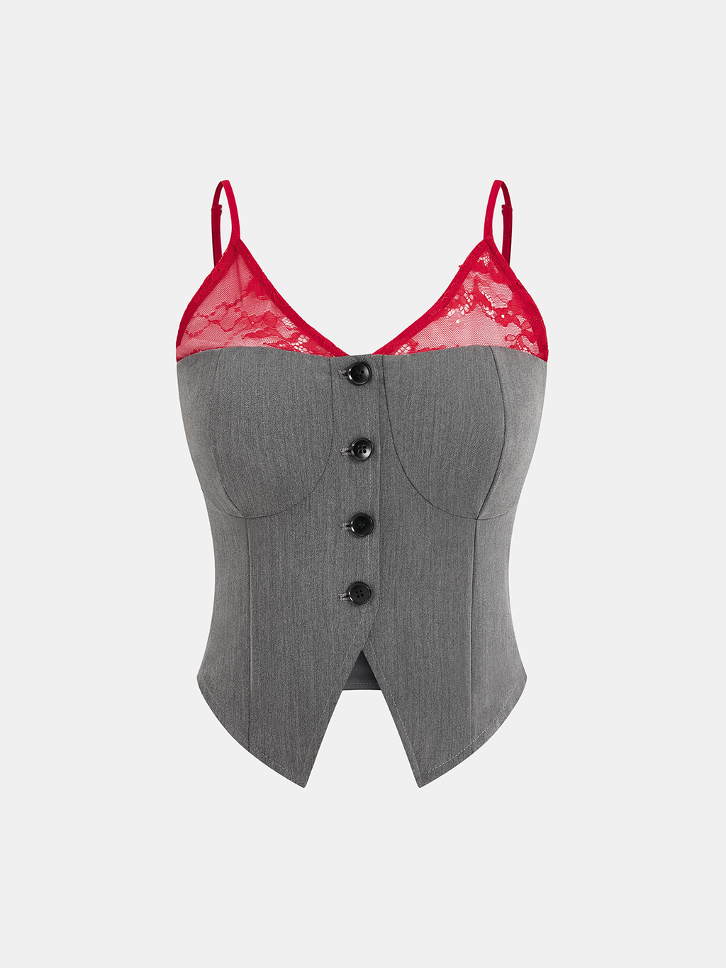 Ensemble caraco et pantalon en dentelle contrastante avec foulard