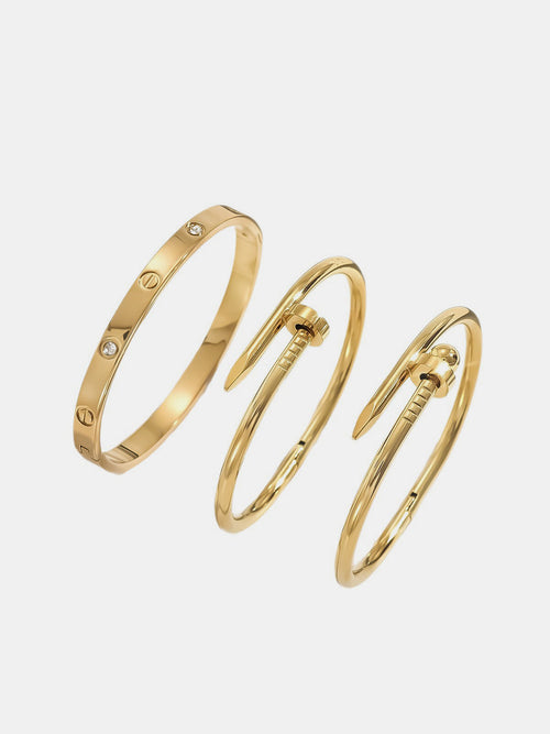 Bracelet fantaisie 3 vis et clous
