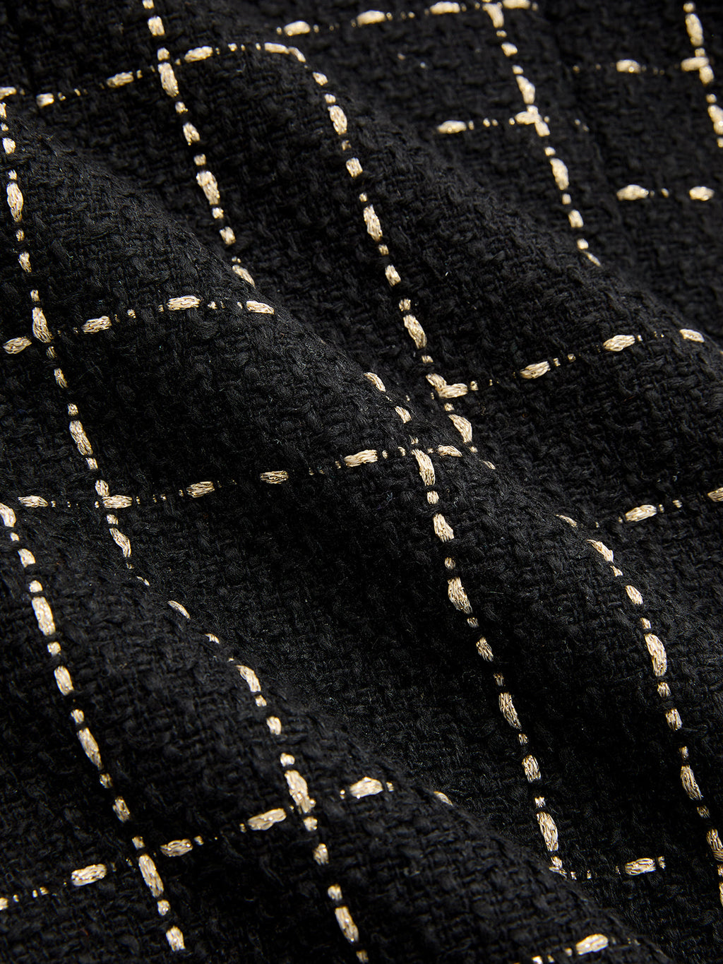 Gürtel Plaid Tweed Ärmelloses Minikleid